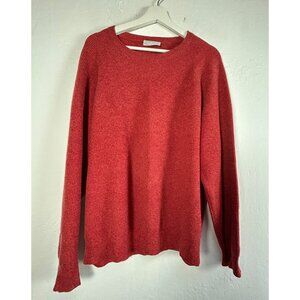Mc Duff Women's Pullover Cashmere Sweater Long Sleeve Stretchable Ribbed Red
